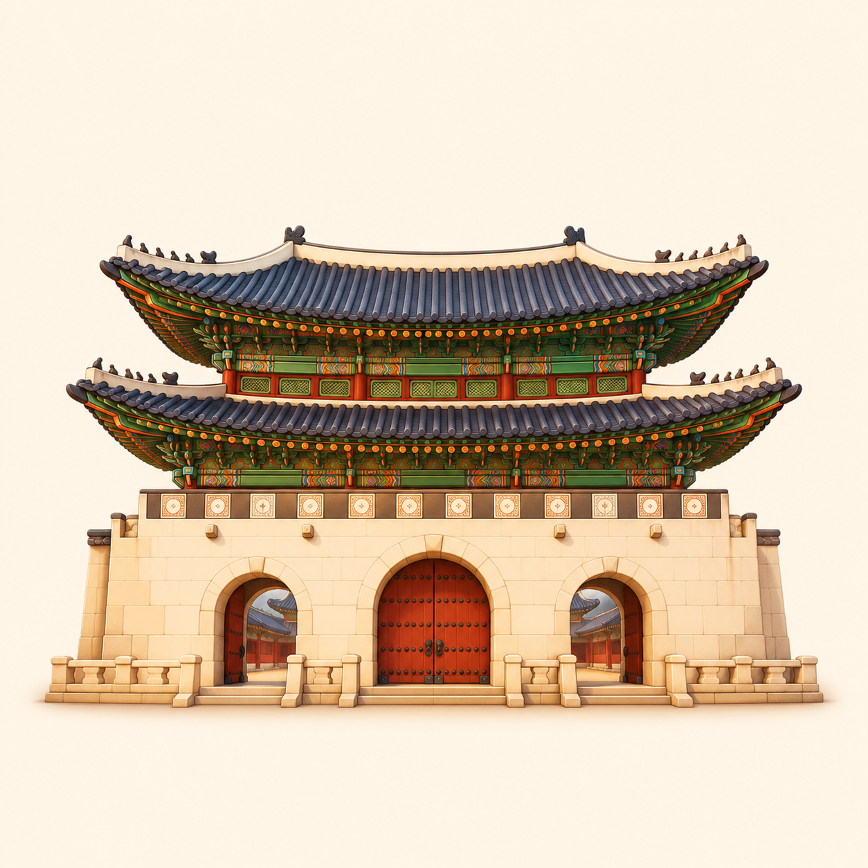 Gyeongbokgung representing Korean cuisine