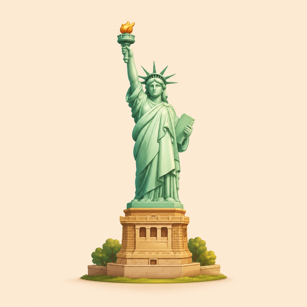 Statue of Liberty representing American cuisine